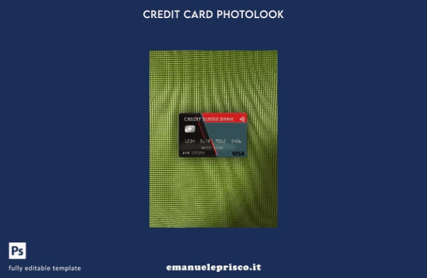 modello frontale photolook per carta Visa USA Credit Suisse Bank in stile verifi